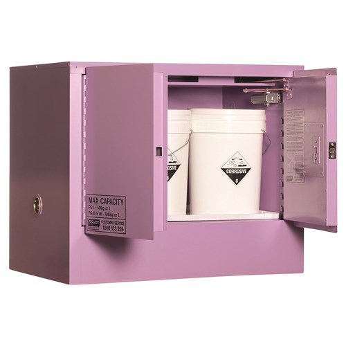 Corrosive Substance Storage Cabinet: Metal - 100L - 2 Doors - 1 Shelf